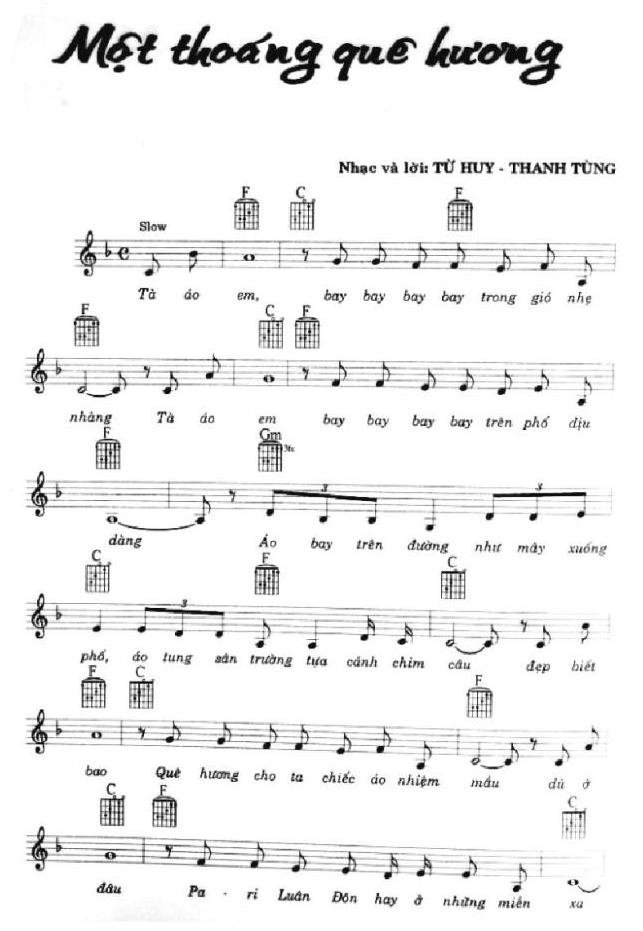 Sheet nhạc Một Thoáng Quê Hương